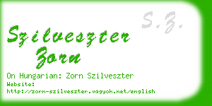 szilveszter zorn business card